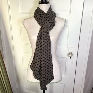 Long Gray and Navy Polka Dot Winter Scarf By Ketz-ke New Zealand 8 Feet
